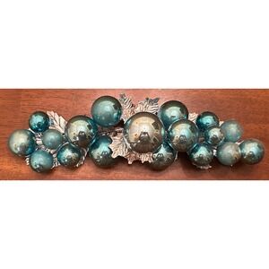 Vintage Blue Mercury Glass Foil Leave
Centerpiece Western Germany